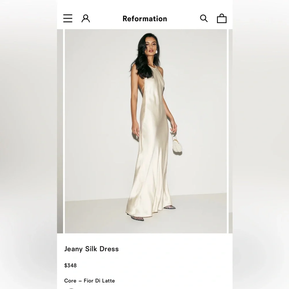 Reformation Cream Silk Maxi Dress - Picture 3 of 13